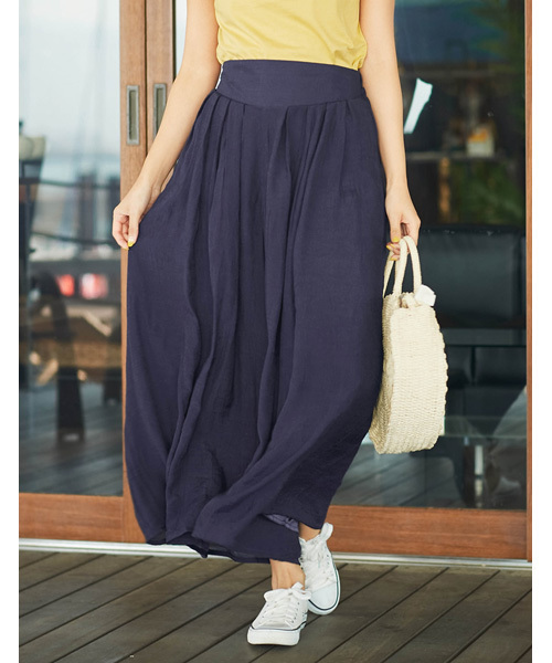 Re:EDIT（リエディ）の「[低身長サイズ有]楊柳ワイドスカンツ（その他パンツ・レディース・ネイビー/レッド/オフホワイト/ブラック/モカ/グレー/ピンクベージュ/マスタード/プラム/ブラウン/カーキ/サックスブルー/アイボリー/ピンク/ブルー/オレンジ/グリーン/キャメル/パープル/グレイッシュベージュ/ブルーグリーン・MEDIUM/LARGE/SMALL/X-LARGE）」の11枚目の写真