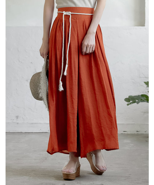 Re:EDIT（リエディ）の「[低身長サイズ有]楊柳ワイドスカンツ（その他パンツ・レディース・ネイビー/レッド/オフホワイト/ブラック/モカ/グレー/ピンクベージュ/マスタード/プラム/ブラウン/カーキ/サックスブルー/アイボリー/ピンク/ブルー/オレンジ/グリーン/キャメル/パープル/グレイッシュベージュ/ブルーグリーン・MEDIUM/LARGE/SMALL/X-LARGE）」の21枚目の写真