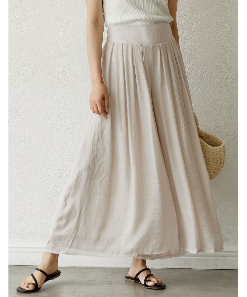 Re:EDIT（リエディ）の「[低身長サイズ有]楊柳ワイドスカンツ（その他パンツ・レディース・ネイビー/レッド/オフホワイト/ブラック/モカ/グレー/ピンクベージュ/マスタード/プラム/ブラウン/カーキ/サックスブルー/アイボリー/ピンク/ブルー/オレンジ/グリーン/キャメル/パープル/グレイッシュベージュ/ブルーグリーン・MEDIUM/LARGE/SMALL/X-LARGE）」の8枚目の写真