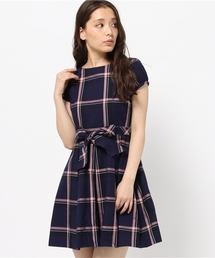 BLUE LABEL CRESTBRIDGE | タータンチェックツイル　半袖ワンピース(ワンピース)