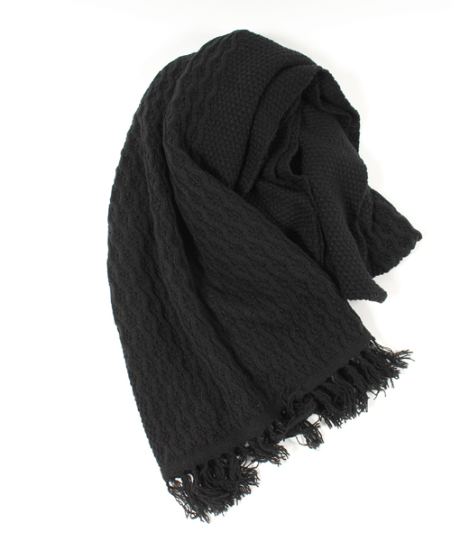 CAMBIO（カンビオ）の「mko4859 - パターン切り替え大判ストール（ストール/ショール・メンズ・ベージュ/ネイビー/ブラック/チャコール/グレー・FREE）」の9枚目の写真