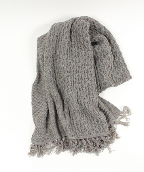 CAMBIO（カンビオ）の「mko4859 - パターン切り替え大判ストール（ストール/ショール・メンズ・ベージュ/ネイビー/ブラック/チャコール/グレー・FREE）」の10枚目の写真