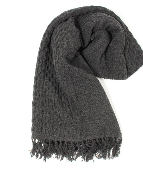 CAMBIO（カンビオ）の「mko4859 - パターン切り替え大判ストール（ストール/ショール・メンズ・ベージュ/ネイビー/ブラック/チャコール/グレー・FREE）」の12枚目の写真