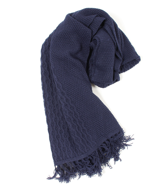 CAMBIO（カンビオ）の「mko4859 - パターン切り替え大判ストール（ストール/ショール・メンズ・ベージュ/ネイビー/ブラック/チャコール/グレー・FREE）」の13枚目の写真