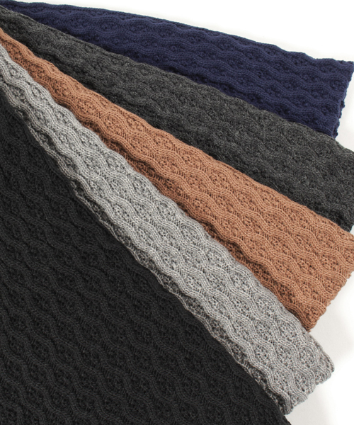 CAMBIO（カンビオ）の「mko4859 - パターン切り替え大判ストール（ストール/ショール・メンズ・ベージュ/ネイビー/ブラック/チャコール/グレー・FREE）」の7枚目の写真