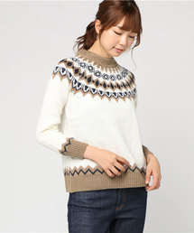 MERLOT | ノルディック柄ラグランニットトップス4674(ニット/セーター)
