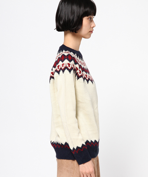 MERLOT(メルロー)の「ノルディック柄ラグランニットトップス4674(ニット/セーター・レディース・グレー/キャメル/ベージュ/ネイビー/オフホワイト/イエロー系その他/チャコールグレー・FREE)」の10枚目の写真