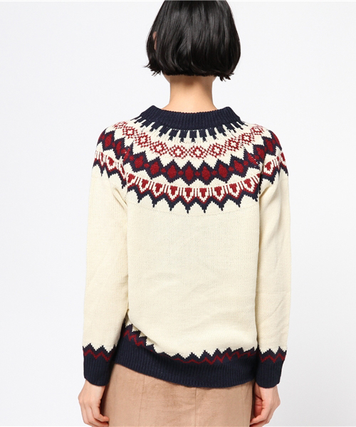 MERLOT(メルロー)の「ノルディック柄ラグランニットトップス4674(ニット/セーター・レディース・グレー/キャメル/ベージュ/ネイビー/オフホワイト/イエロー系その他/チャコールグレー・FREE)」の11枚目の写真