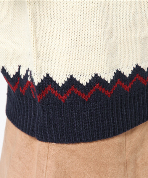 MERLOT(メルロー)の「ノルディック柄ラグランニットトップス4674(ニット/セーター・レディース・グレー/キャメル/ベージュ/ネイビー/オフホワイト/イエロー系その他/チャコールグレー・FREE)」の14枚目の写真