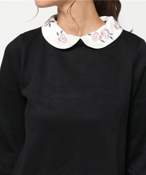 POU DOU DOU（プードゥドゥ）の「ベロア刺繍衿プルオーバー（Tシャツ/カットソー・レディース・ブルー/グレー/ブラック・3）」の7枚目の写真