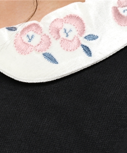 POU DOU DOU（プードゥドゥ）の「ベロア刺繍衿プルオーバー（Tシャツ/カットソー・レディース・ブルー/グレー/ブラック・3）」の11枚目の写真