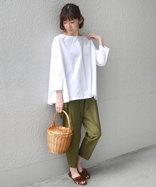 SHIPS Days（シップスデイズ）の「STAMP AND DIARY:SHIPS別注ワイドブラウス◇（シャツ/ブラウス・レディース・ホワイト・ONE SIZE）」の10枚目の写真