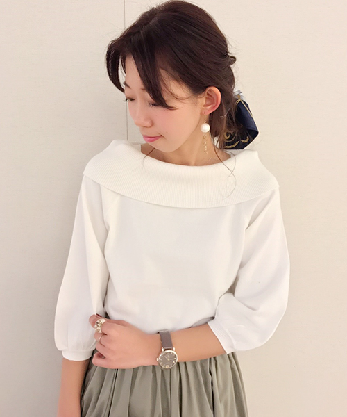 laboratory work（ラボラトリーワーク）の「袖ボリュームプルオーバー（ニット/セーター・レディース・オフホワイト/ダークオレンジ/その他12・MEDIUM）」の22枚目の写真