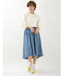 earth music&ecology | 【CM着用】【3点SET】ボリューム袖ブラウス＋インナー＋スカートセット(ワンピース)