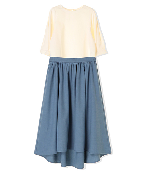 earth music&ecology（アースミュージックアンドエコロジー）の「【3点SET】ボリューム袖ブラウス＋インナー＋スカートセット（ワンピース・レディース・アイボリー/ピンク/ネイビー・FREE）」の10枚目の写真