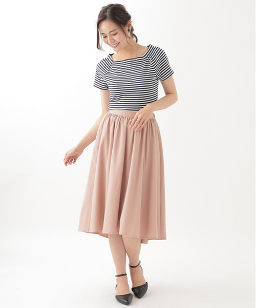 earth music&ecology（アースミュージックアンドエコロジー）の「【3点SET】ボリューム袖ブラウス＋インナー＋スカートセット（ワンピース・レディース・アイボリー/ピンク/ネイビー・FREE）」の22枚目の写真