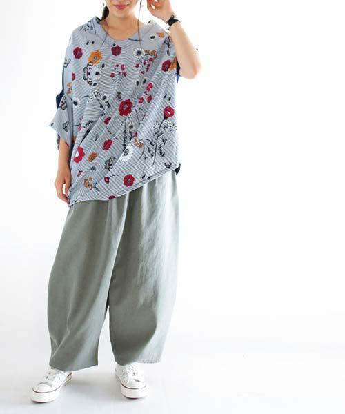 antiqua アンティカ 異素材アシンメトリーカーディガンサルエルパンツ antiqua（アンティカ）の「サルエルパンツ（その他パンツ）」 - WEAR