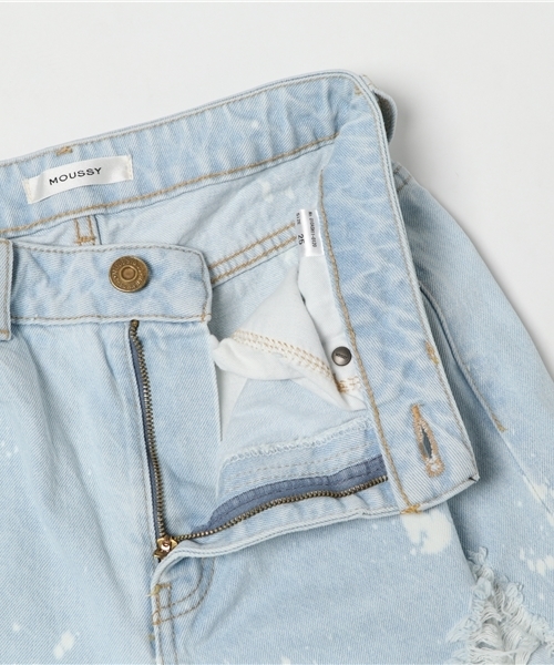 MOUSSY（マウジー）の「OVER BROKEN BLEACH Tapered（デニムパンツ・レディース・ライトブルー・24inch/23inch/26inch/25inch）」の11枚目の写真