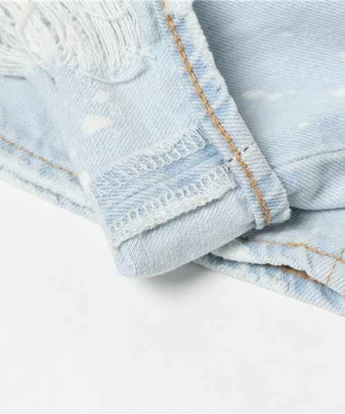 MOUSSY（マウジー）の「OVER BROKEN BLEACH Tapered（デニムパンツ・レディース・ライトブルー・24inch/23inch/26inch/25inch）」の14枚目の写真