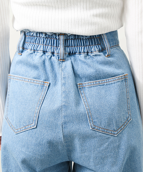 WEGO（ウィゴー）の「WEGO/ハイウエストフリンジバギーパンツ（デニムパンツ・レディース・ライトインディゴブルー/インディゴブルー・FREE）」の12枚目の写真