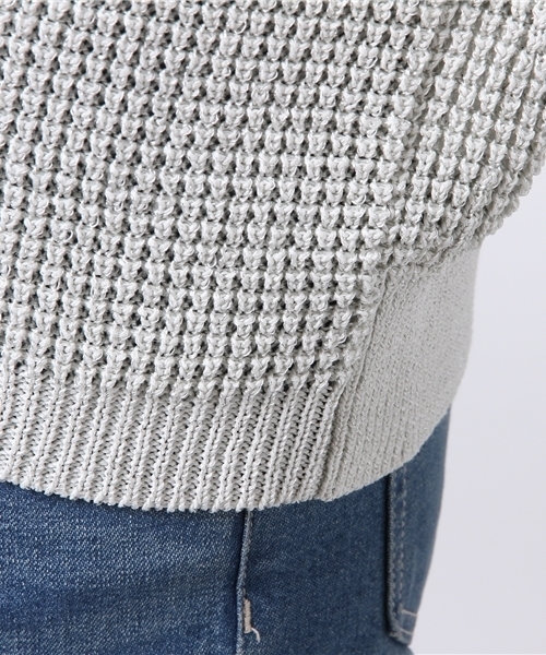 SHIPS（シップス）の「ラメVネックニット（ニット/セーター・レディース・ライトグレー/オフホワイト/ブルー・ONE SIZE）」の5枚目の写真