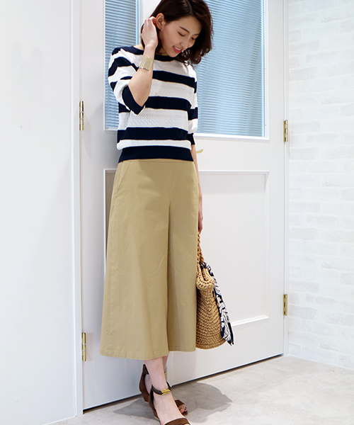 N.(N. Natural Beauty Basic)(エヌエヌナチュラルビューティーベーシック)の「マリンガウチョパンツ(その他パンツ・レディース・ベージュ/ネイビー/オレンジ・MEDIUM)」の15枚目の写真