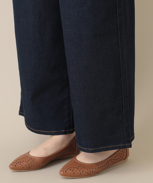 Green　Parks（グリーンパークス）の「WR ワイドデニムパンツ（デニムパンツ・レディース・インディゴブルー/その他5・MEDIUM/LARGE）」の3枚目の写真