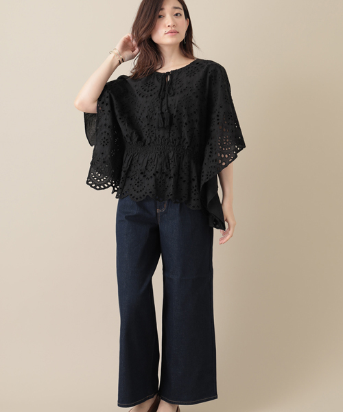 Green　Parks（グリーンパークス）の「WR ワイドデニムパンツ（デニムパンツ・レディース・インディゴブルー/その他5・MEDIUM/LARGE）」の6枚目の写真