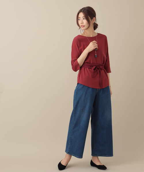 Green　Parks（グリーンパークス）の「WR ワイドデニムパンツ（デニムパンツ・レディース・インディゴブルー/その他5・MEDIUM/LARGE）」の7枚目の写真