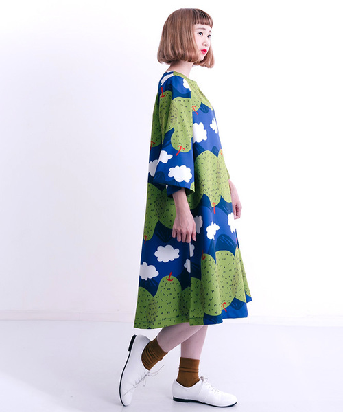 MERLOT（メルロー）の「ようなしマウンテン柄ワンピース7222（ワンピース・レディース・ブルー/チェリーピンク・FREE）」の14枚目の写真