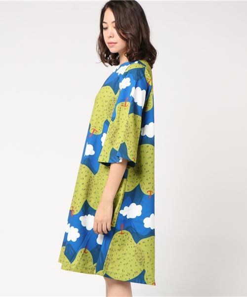 MERLOT（メルロー）の「ようなしマウンテン柄ワンピース7222（ワンピース・レディース・ブルー/チェリーピンク・FREE）」の7枚目の写真