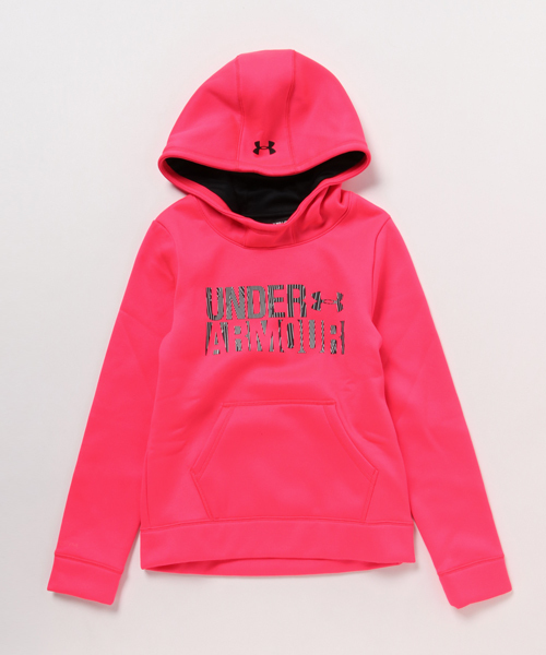 UNDER ARMOUR（アンダーアーマー）の「スウェットパーカー UA ARMOUR FLEECE WORDMARK HOODY                                                                                                                        1308409（パーカー・キッズ・ブラック/ピンク/グレー・150cm/160cm/140cm/130cm）」の3枚目の写真