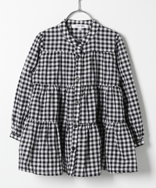 GLOBAL WORK（グローバルワーク）の「【キッズ】ティアードブラウス長袖/778833（シャツ/ブラウス・キッズ・ホワイト/ブラック・LARGE/MEDIUM/SMALL/X-LARGE/XX-LARGE）」の2枚目の写真