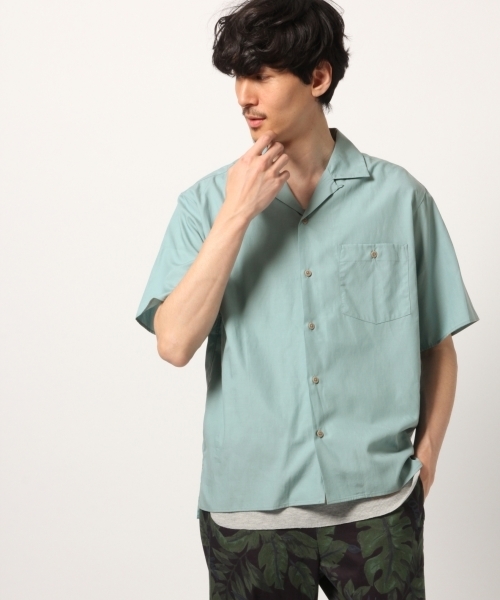 GLOBAL WORK（グローバルワーク）の「レーヨンオープンカラーシャツ半袖/788445（シャツ/ブラウス・メンズ・スカイブルー/ブラック/ダークブラウン/グリーン/イエロー・SMALL/MEDIUM/LARGE/X-LARGE）」の4枚目の写真