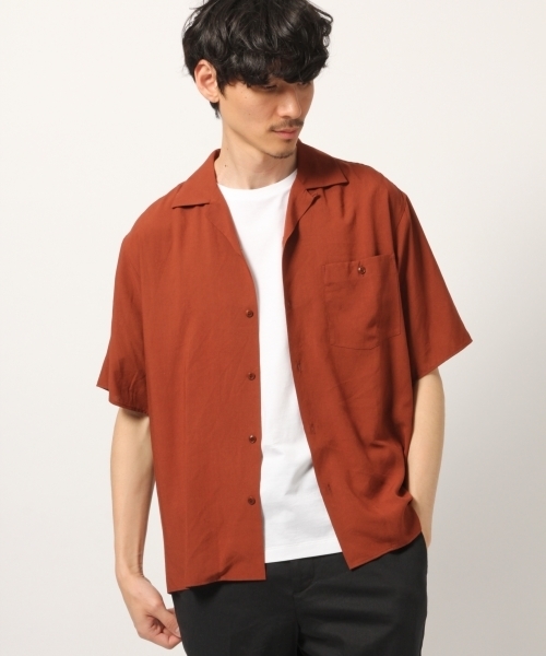 GLOBAL WORK（グローバルワーク）の「レーヨンオープンカラーシャツ半袖/788445（シャツ/ブラウス・メンズ・スカイブルー/ブラック/ダークブラウン/グリーン/イエロー・SMALL/MEDIUM/LARGE/X-LARGE）」の13枚目の写真