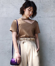Ameri | CHOKER NECK ASYMMETRY TOP(Tシャツ/カットソー)