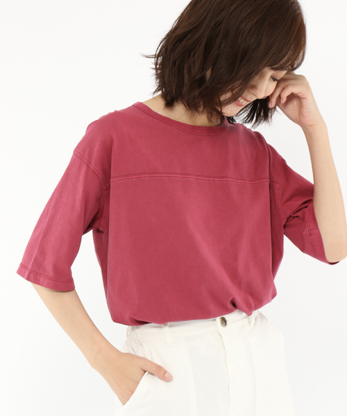 LAKOLE(ラコレ)の「【接触冷感】ガーメントダイフットボールTシャツ / LAKOLE(Tシャツ/カットソー・レディース・オフホワイト/ボルドー/マスタード/チャコール・SMALL/MEDIUM)」の1枚目の写真