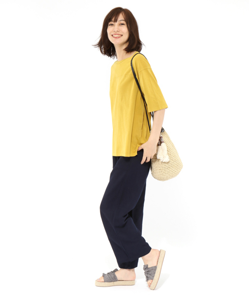 LAKOLE(ラコレ)の「【接触冷感】ガーメントダイフットボールTシャツ / LAKOLE(Tシャツ/カットソー・レディース・オフホワイト/ボルドー/マスタード/チャコール・SMALL/MEDIUM)」の8枚目の写真