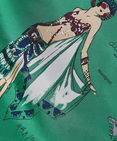 manipuri（マニプリ）の「＜manipuri（マニプリ）＞スカーフ L 18FW（バンダナ/スカーフ・レディース・オフホワイト/イエロー/ケリー/オレンジ/ピンク/ターコイズブルー・FREE）」の10枚目の写真