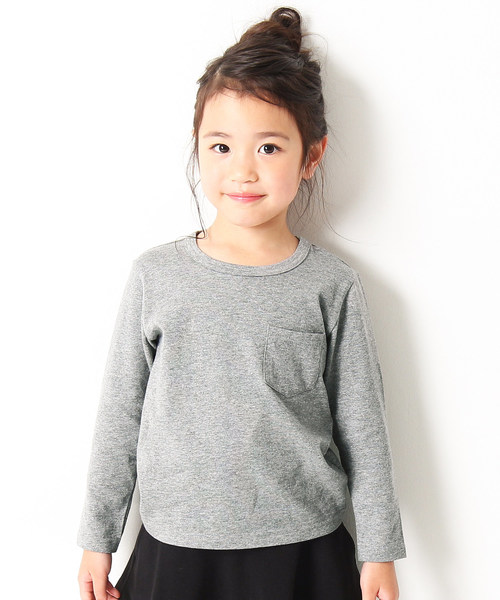 devirock（デビロック）の「パックT★クルーネック無地長袖Tシャツ（Tシャツ/カットソー・キッズ・ネイビー/モカ/杢グレー/ブルー系その他/イエロー系その他/ホワイト/ブラック/パープル系その他/スモークピンク/レッド系その他/カーキ/キャメル・160cm/140cm/150cm/130cm/110cm/100cm/120cm）」の4枚目の写真