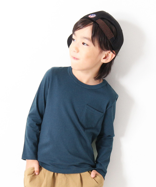 devirock（デビロック）の「パックT★クルーネック無地長袖Tシャツ（Tシャツ/カットソー・キッズ・ネイビー/モカ/杢グレー/ブルー系その他/イエロー系その他/ホワイト/ブラック/パープル系その他/スモークピンク/レッド系その他/カーキ/キャメル・160cm/140cm/150cm/130cm/110cm/100cm/120cm）」の8枚目の写真