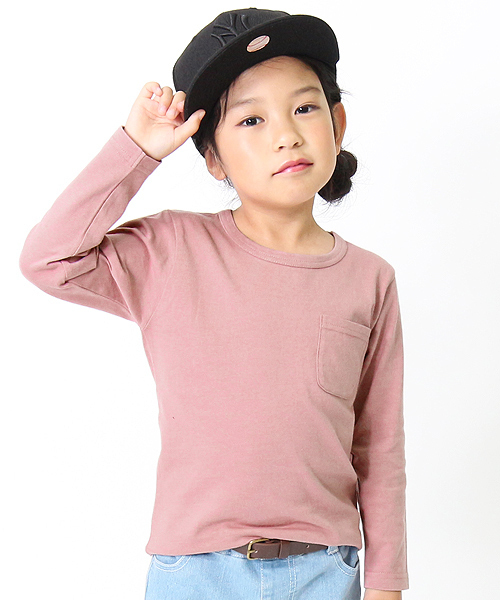 devirock（デビロック）の「パックT★クルーネック無地長袖Tシャツ（Tシャツ/カットソー・キッズ・ネイビー/モカ/杢グレー/ブルー系その他/イエロー系その他/ホワイト/ブラック/パープル系その他/スモークピンク/レッド系その他/カーキ/キャメル・160cm/140cm/150cm/130cm/110cm/100cm/120cm）」の12枚目の写真