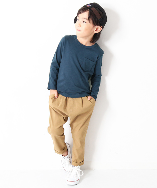 devirock（デビロック）の「パックT★クルーネック無地長袖Tシャツ（Tシャツ/カットソー・キッズ・ネイビー/モカ/杢グレー/ブルー系その他/イエロー系その他/ホワイト/ブラック/パープル系その他/スモークピンク/レッド系その他/カーキ/キャメル・160cm/140cm/150cm/130cm/110cm/100cm/120cm）」の19枚目の写真