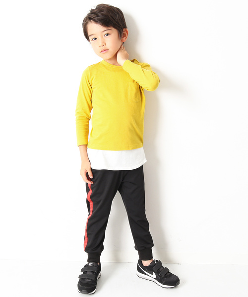 devirock（デビロック）の「パックT★クルーネック無地長袖Tシャツ（Tシャツ/カットソー・キッズ・ネイビー/モカ/杢グレー/ブルー系その他/イエロー系その他/ホワイト/ブラック/パープル系その他/スモークピンク/レッド系その他/カーキ/キャメル・160cm/140cm/150cm/130cm/110cm/100cm/120cm）」の21枚目の写真