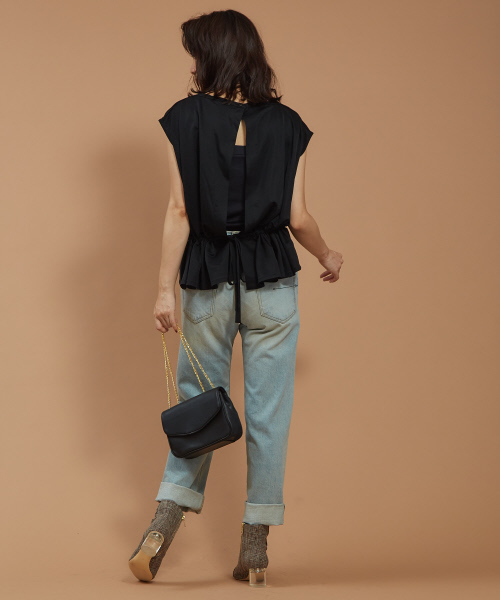 Abahouse Devinette（ドゥヴィネット）の「ブライトバックギャザープルオーバー（Tシャツ/カットソー・レディース・ブラック/ボルドー/サックスブルー・フリー）」の7枚目の写真