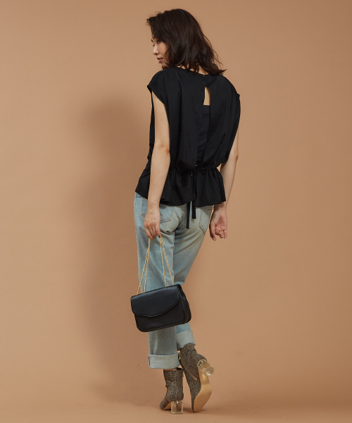 Abahouse Devinette（ドゥヴィネット）の「ブライトバックギャザープルオーバー（Tシャツ/カットソー・レディース・ブラック/ボルドー/サックスブルー・フリー）」の8枚目の写真