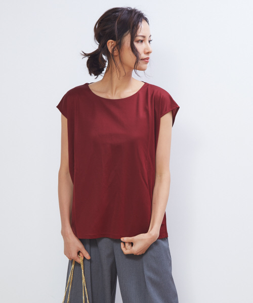 Abahouse Devinette（ドゥヴィネット）の「ブライトバックギャザープルオーバー（Tシャツ/カットソー・レディース・ブラック/ボルドー/サックスブルー・フリー）」の9枚目の写真