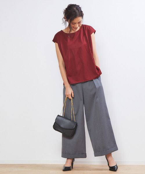 Abahouse Devinette（ドゥヴィネット）の「ブライトバックギャザープルオーバー（Tシャツ/カットソー・レディース・ブラック/ボルドー/サックスブルー・フリー）」の11枚目の写真