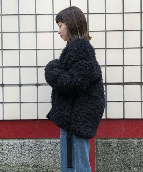 tiptop（ティップトップ）の「リングファーノーカラー中綿ブルゾン（ブルゾン・レディース・ブラック/グレー/ピンク/キナリ・FREE）」の17枚目の写真