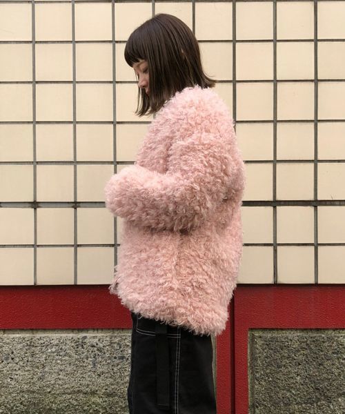 tiptop（ティップトップ）の「リングファーノーカラー中綿ブルゾン（ブルゾン・レディース・ブラック/グレー/ピンク/キナリ・FREE）」の14枚目の写真